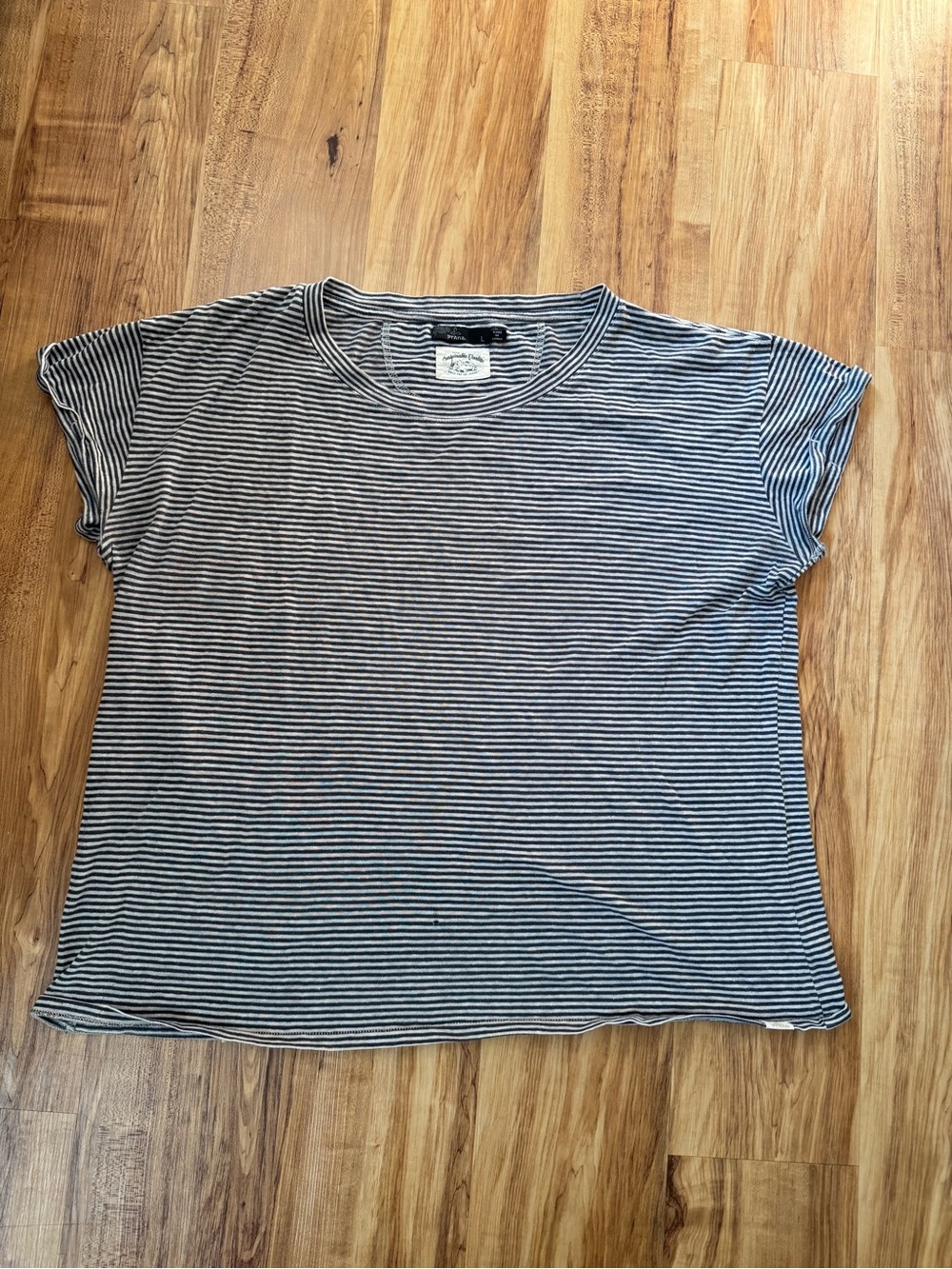 Prana Cozy Up T-Shirt - Kale Heather Stripe